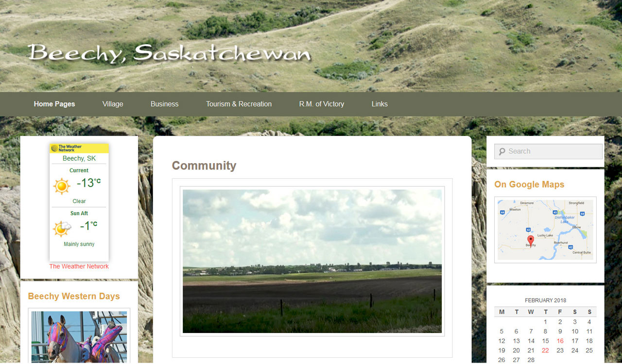 Village of Beechy website by Fireflywebs.ca