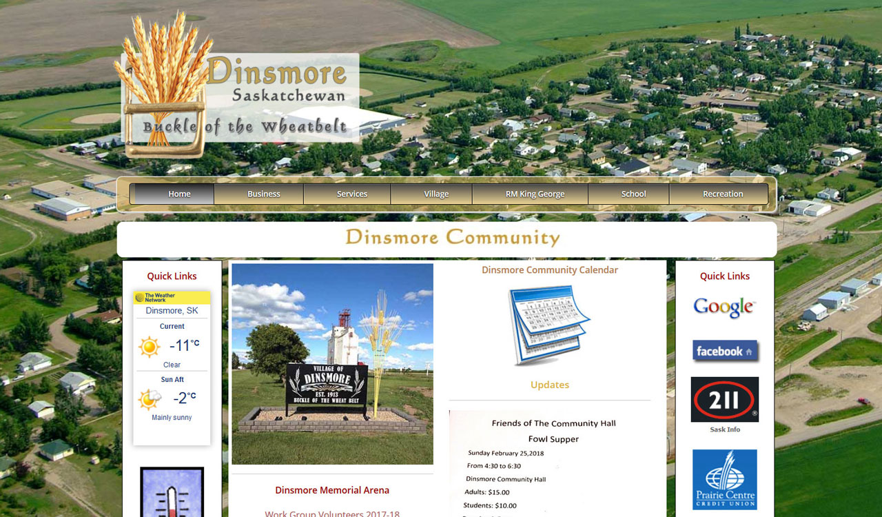 Village of Dinsmore website by fireflywebs.ca