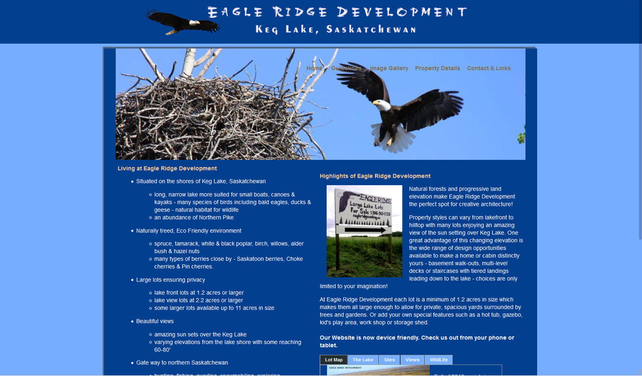 Eagle Ridge on Keg website by fireflywebs.ca