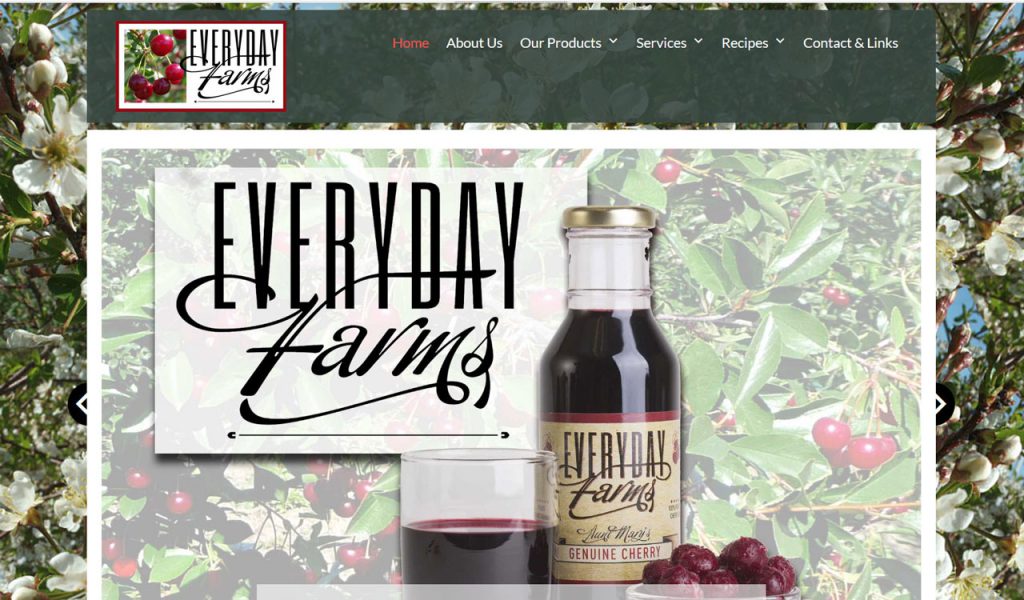 Cherry producer, everyday farms, website by fireflywebs.ca