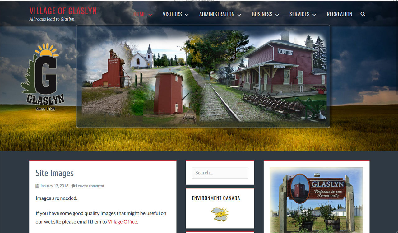 Village of Glaslyn website by fireflywebs.ca