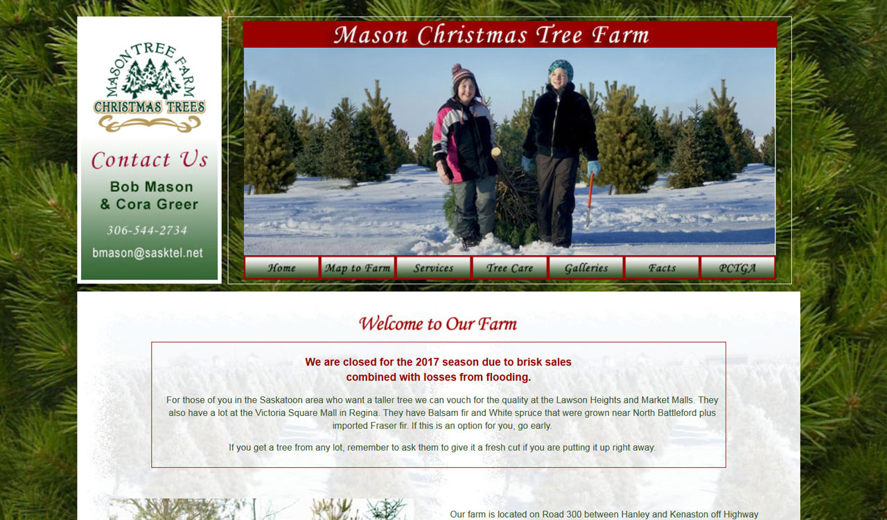 Mason Trees website by fireflywebs.ca