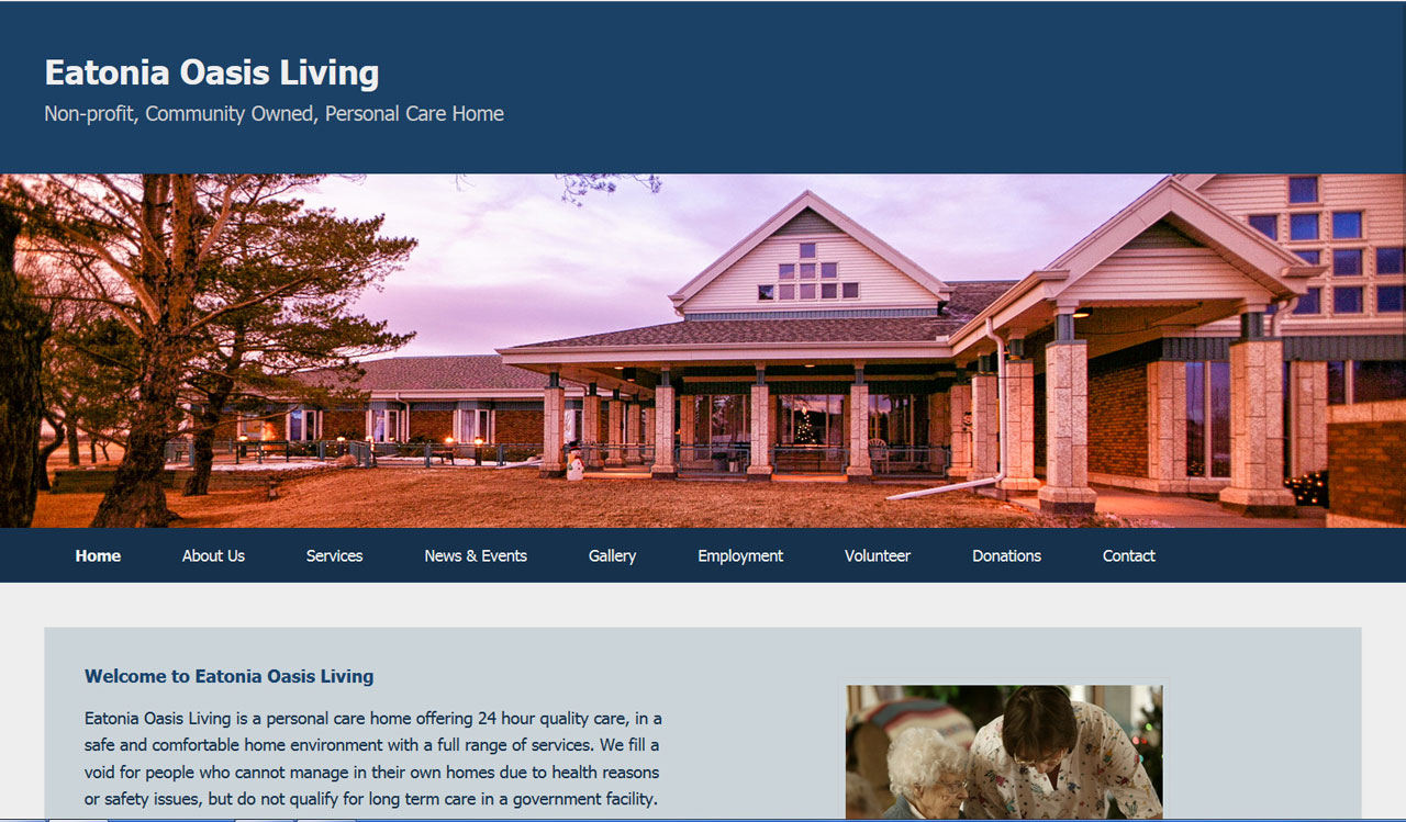 Eatonia Oasis Living website by fireflywebs.ca
